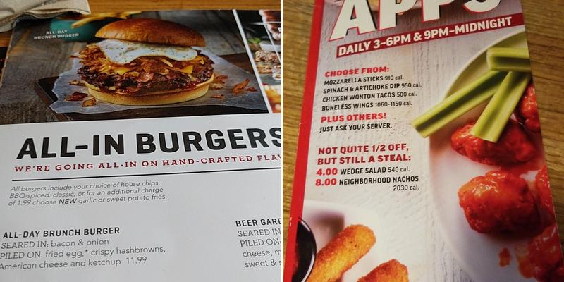 Applebee's Grill + Bar Menu