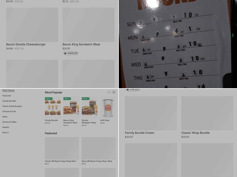 Burger King Menu