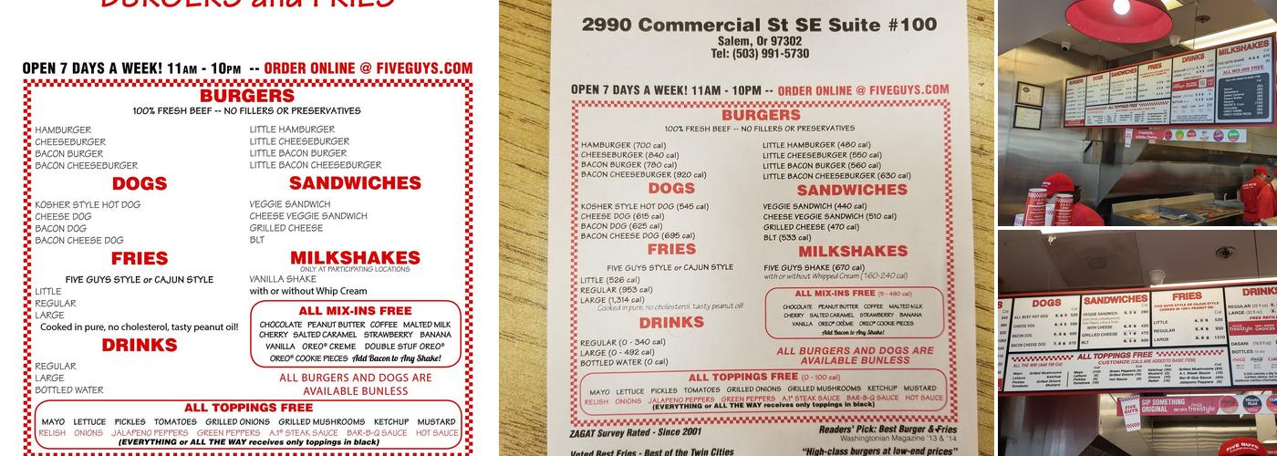 Five Guys Menu
