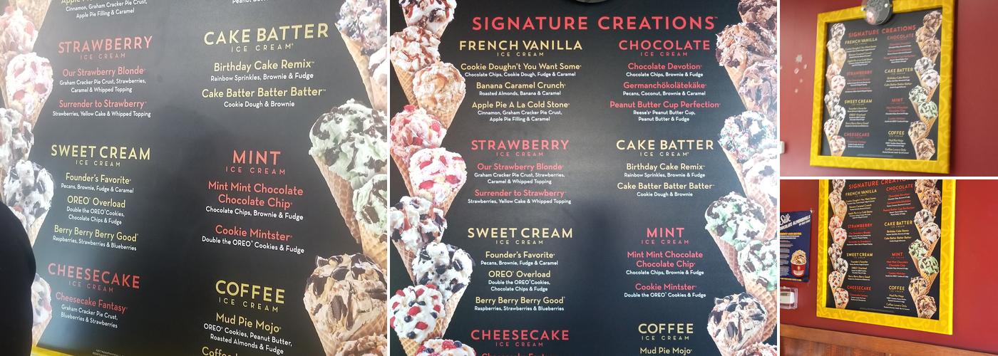 Cold Stone Creamery Menu