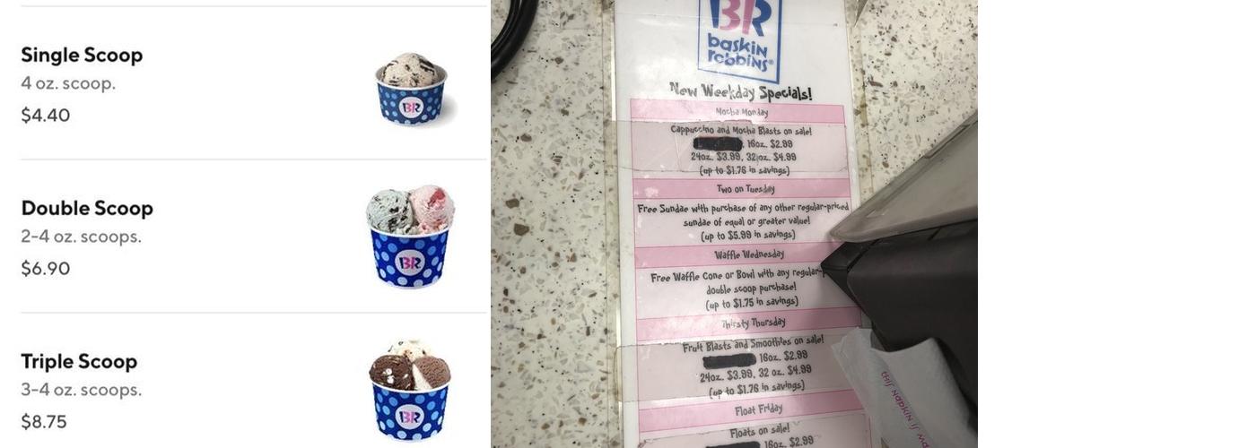 Baskin-Robbins Menu