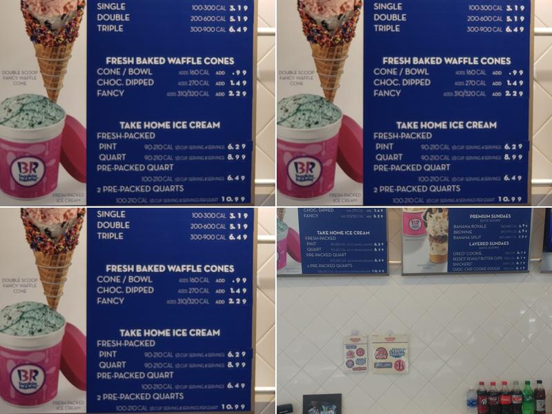 Baskin-Robbins Menu