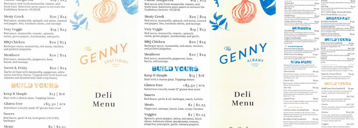 The Genny Albany Menu