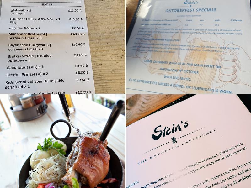 Stein's Kingston Menu