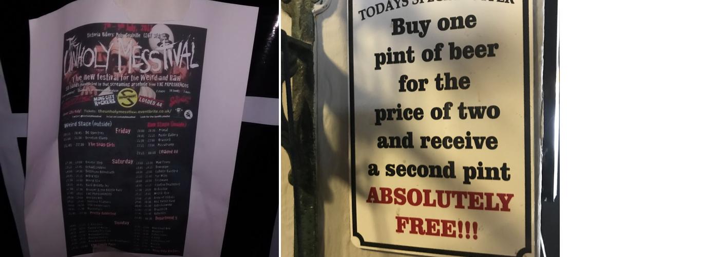 The Victoria Biker's Pub Menu