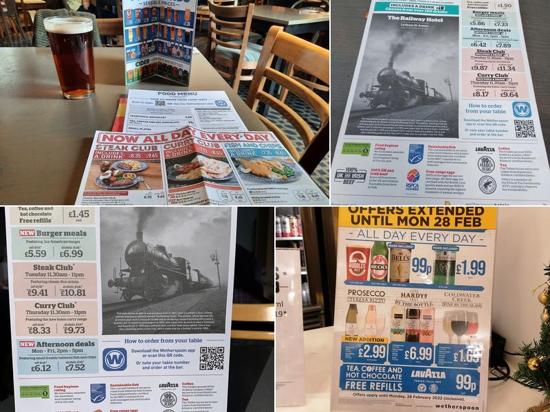 The Railway Hotel – JD Wetherspoon Menu
