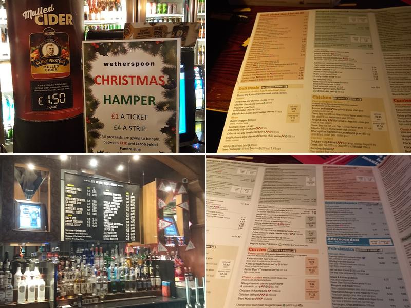 The Sir Henry Tate - JD Wetherspoon Menu