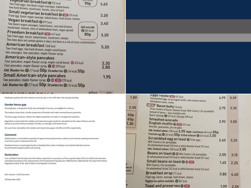 The Thomas Waghorn Menu