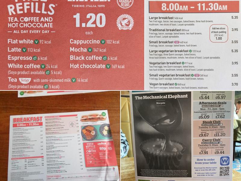 The Mechanical Elephant Menu