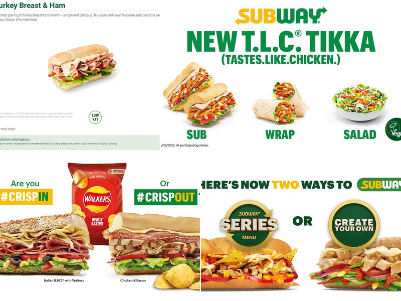 Subway Menu