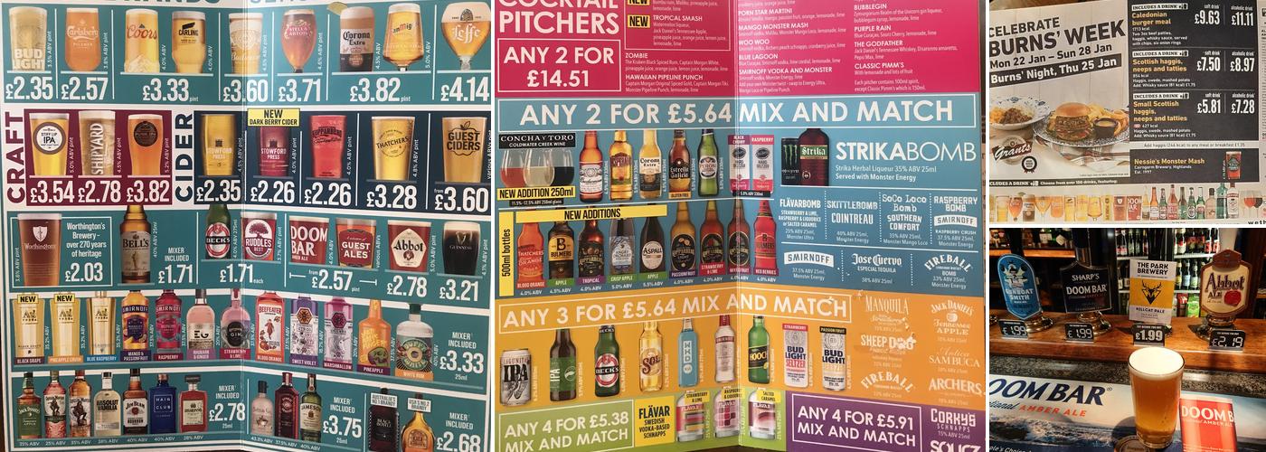 The Watch House - JD Wetherspoon Menu