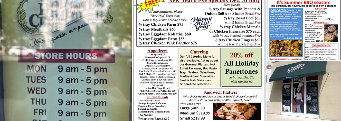 Dolce & Clemente's Menu