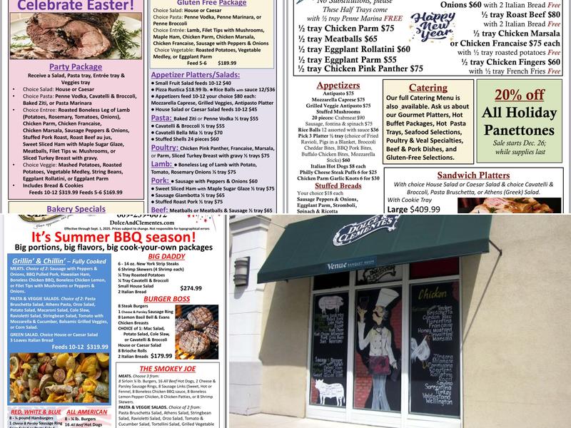 Dolce & Clemente's Menu