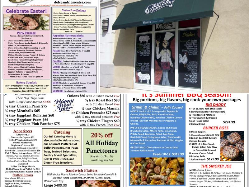 Dolce & Clemente's Menu