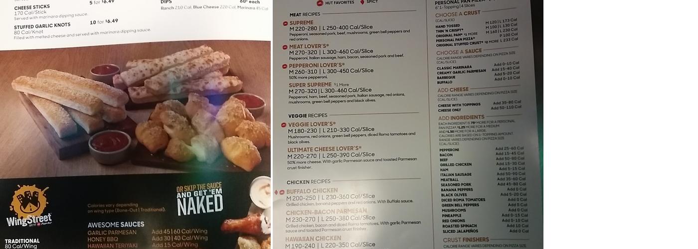 Pizza Hut Menu