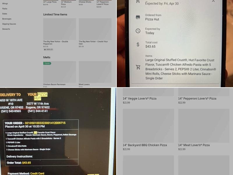 Pizza Hut Menu
