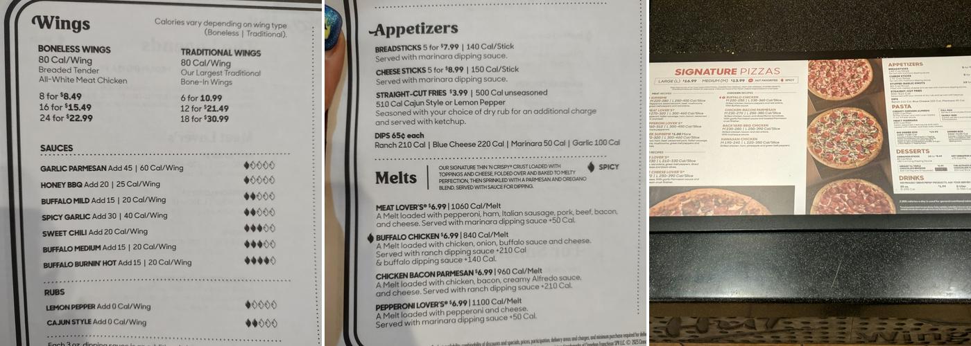 Pizza Hut Menu