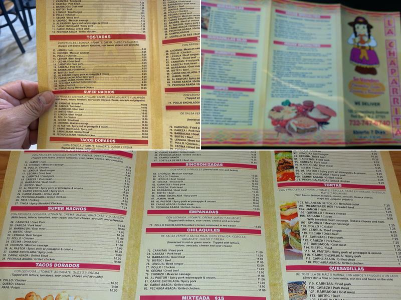La Chaparrita Menu