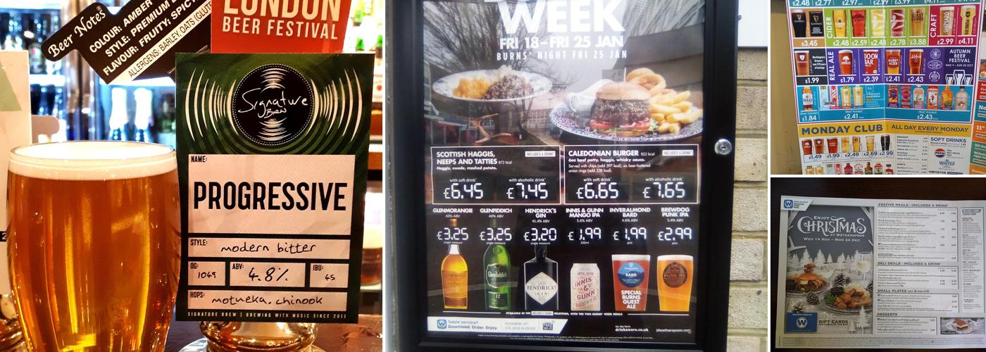 The Admiral Byng - JD Wetherspoon Menu