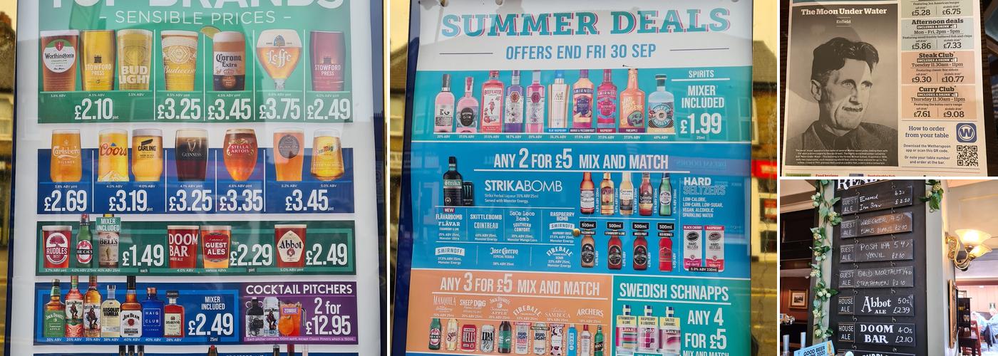 The Moon Under Water - JD Wetherspoon Menu