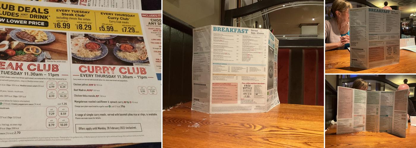 The New Crown - JD Wetherspoon Menu