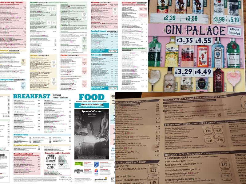 Spouter's Corner Menu