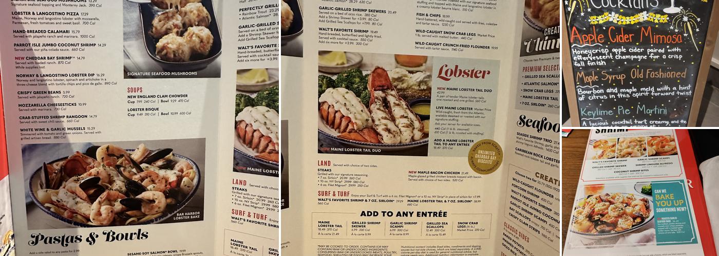 Red Lobster Menu
