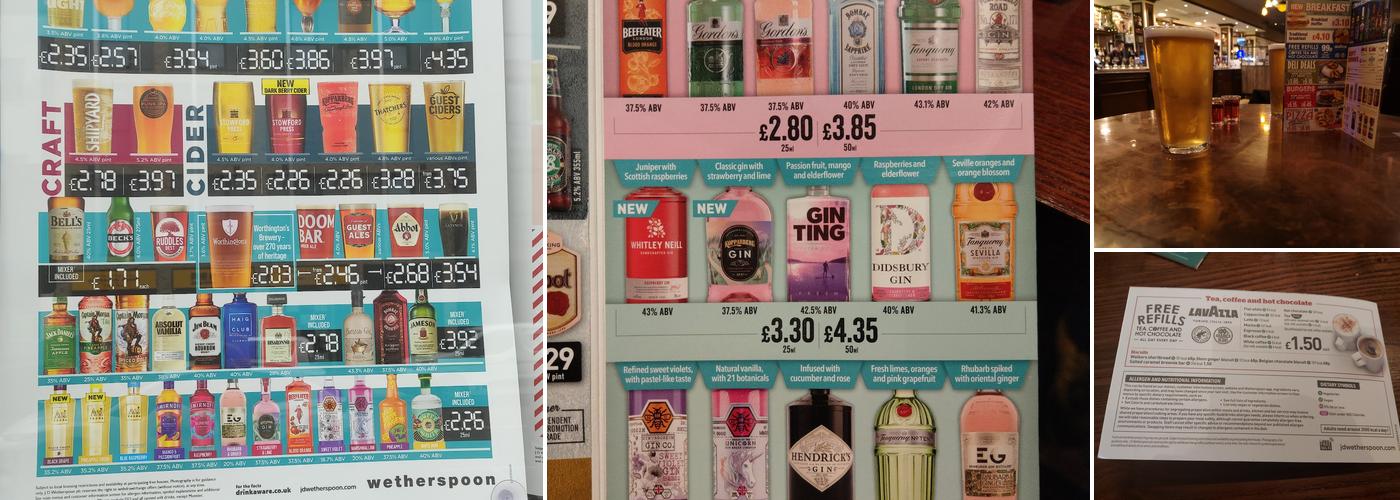 The Standing Order - JD Wetherspoon Menu