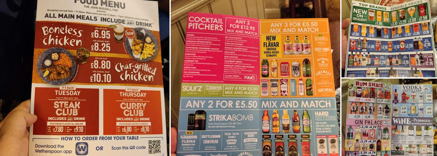 The John Russell Fox - JD Wetherspoon Menu