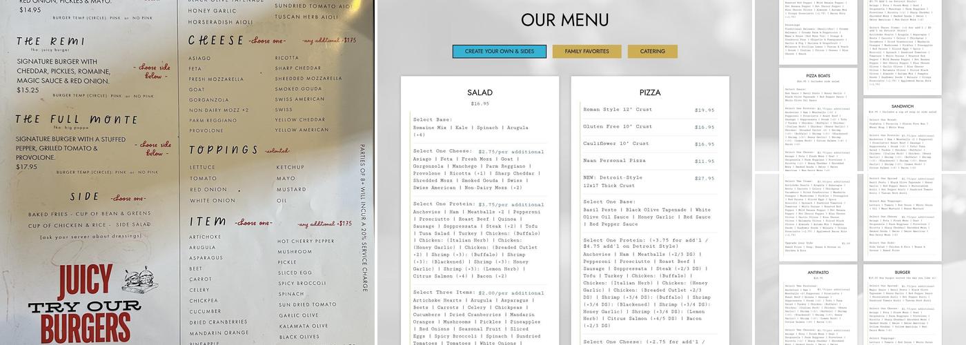 D'Avolio Kitchen Menu