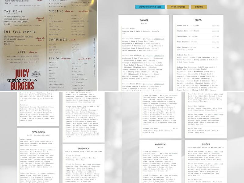 D'Avolio Kitchen Menu