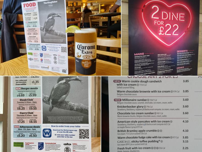 The Kingfisher - JD Wetherspoon Menu