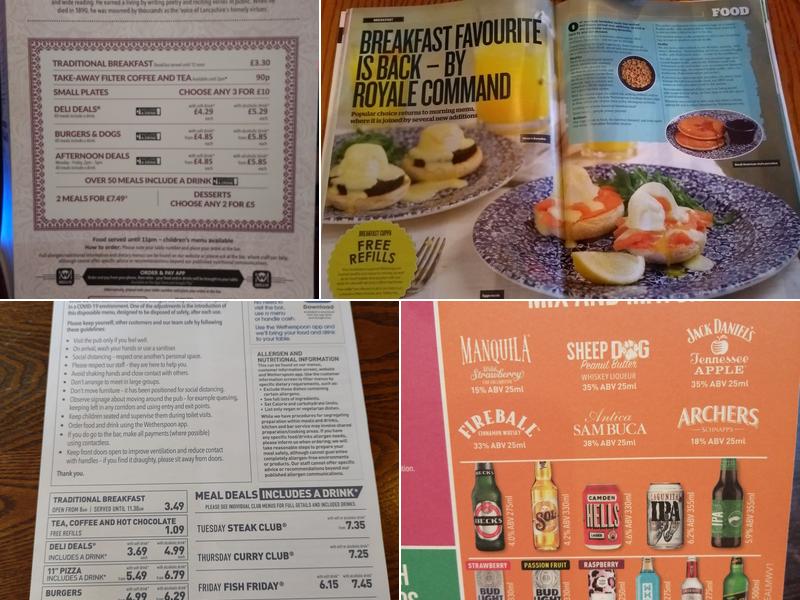 The Edwin Waugh - JD Wetherspoon Menu