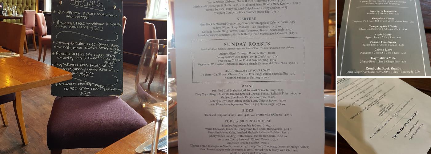 The Richard Onslow Menu