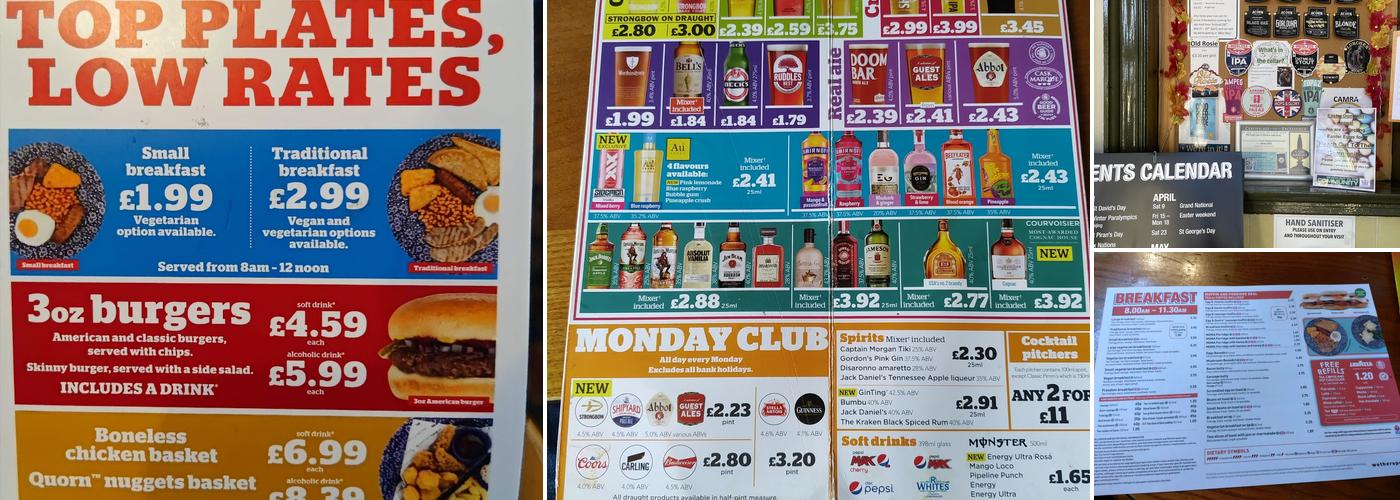 The Sedge Lynn - JD Wetherspoon Menu