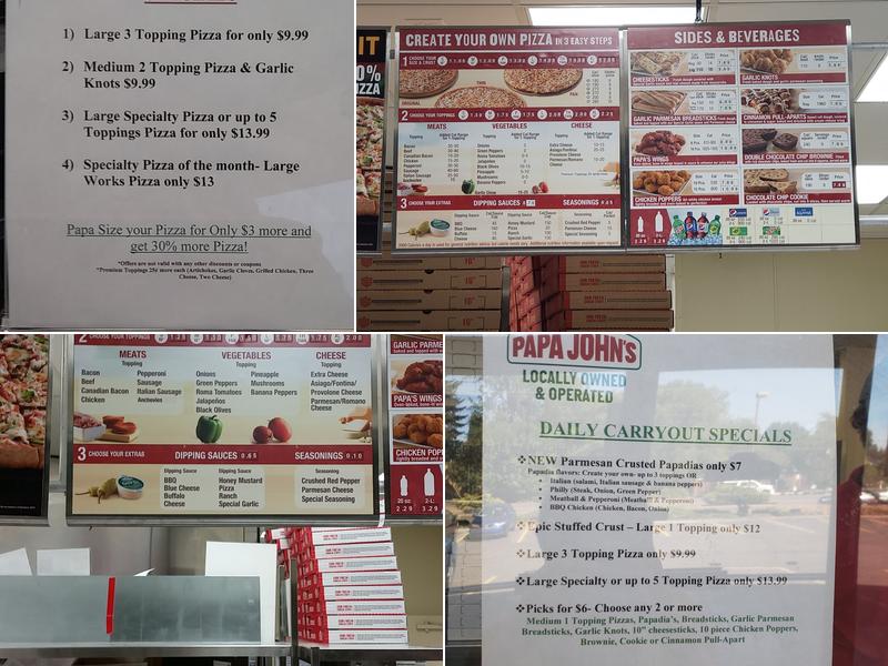 Papa Johns Pizza Menu