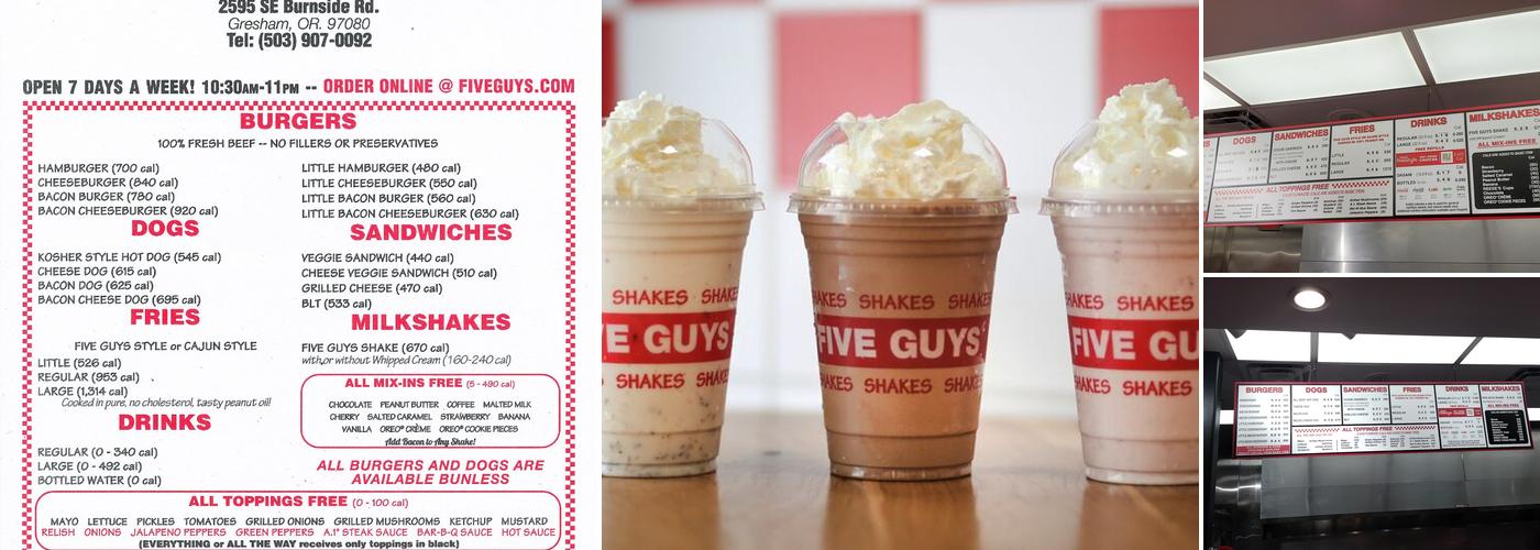 Five Guys Menu