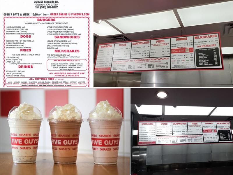 Five Guys Menu