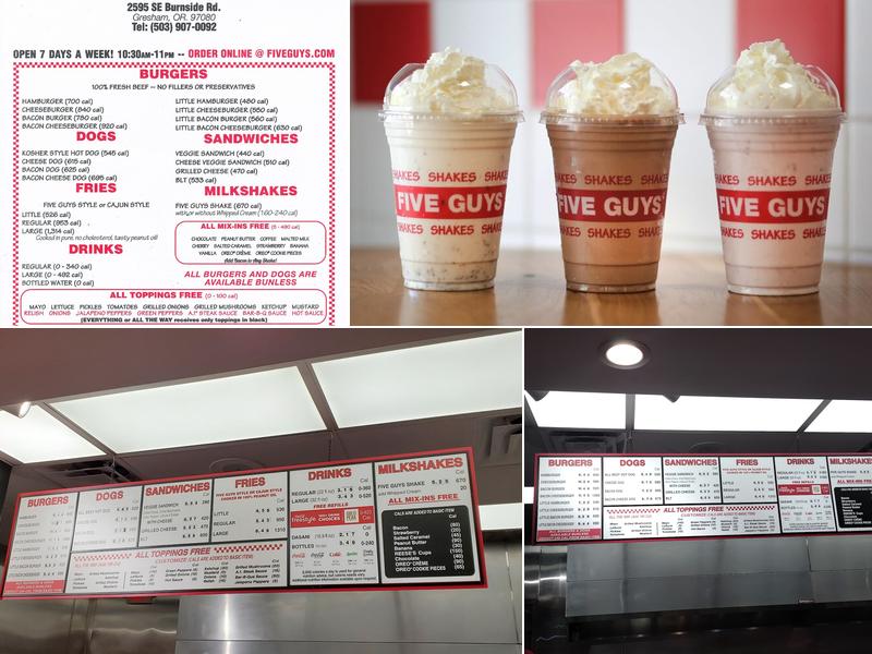 Five Guys Menu