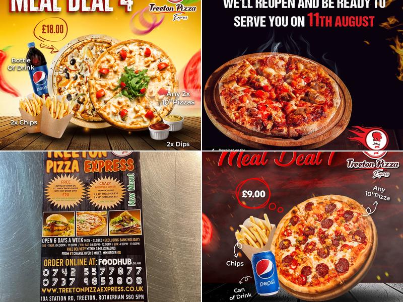Treeton Pizza Express Menu