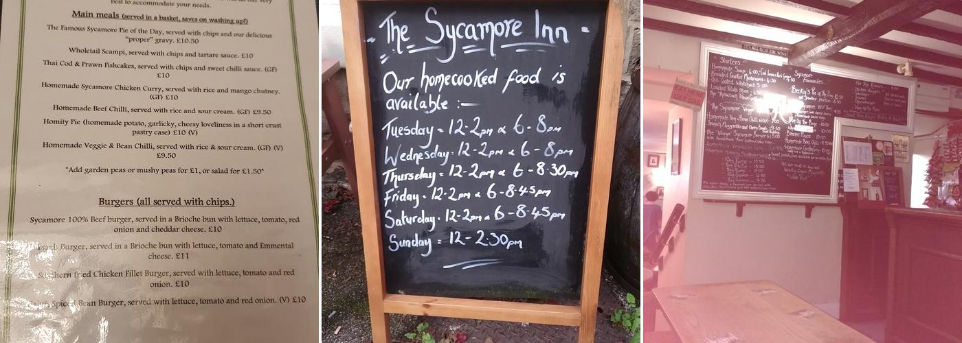 The Sycamore Inn Menu