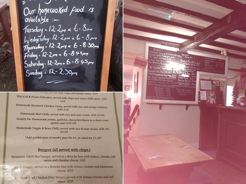 The Sycamore Inn Menu