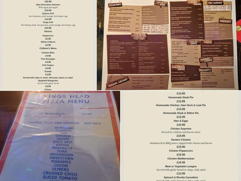 The Kings Head Menu
