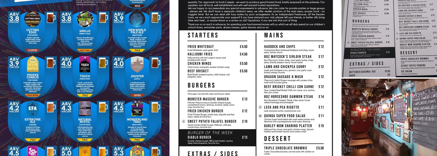 The Barley Mow Menu