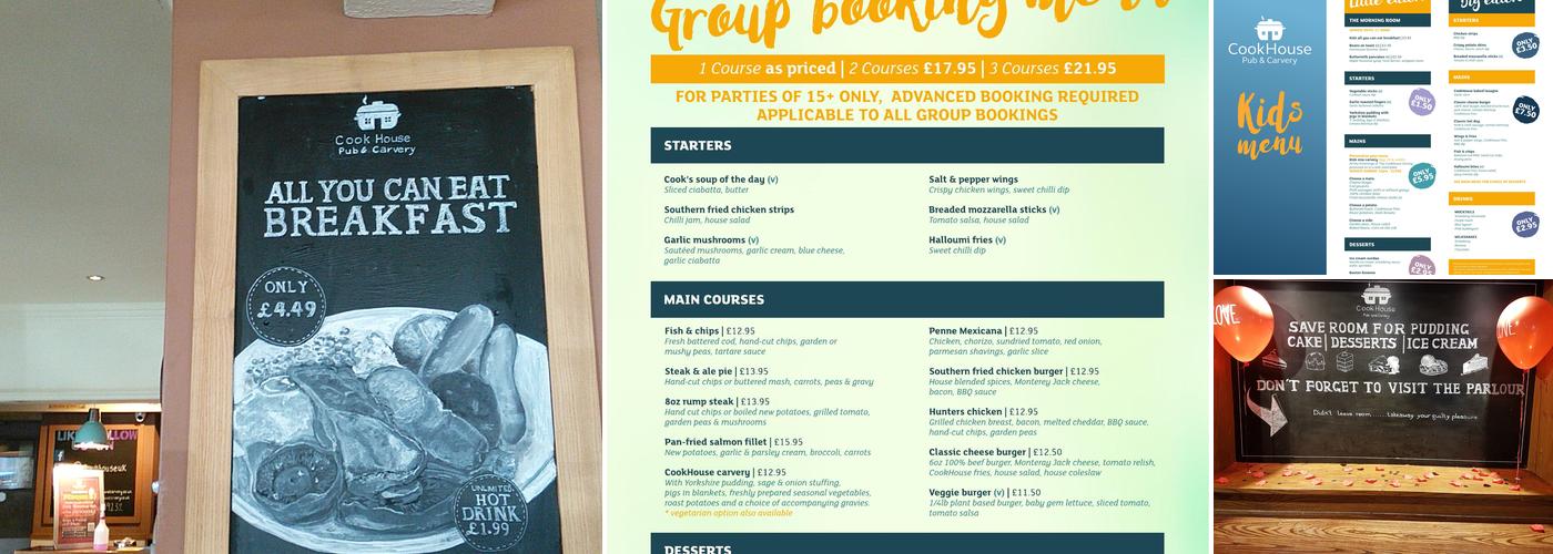 CookHouse Prestatyn Menu