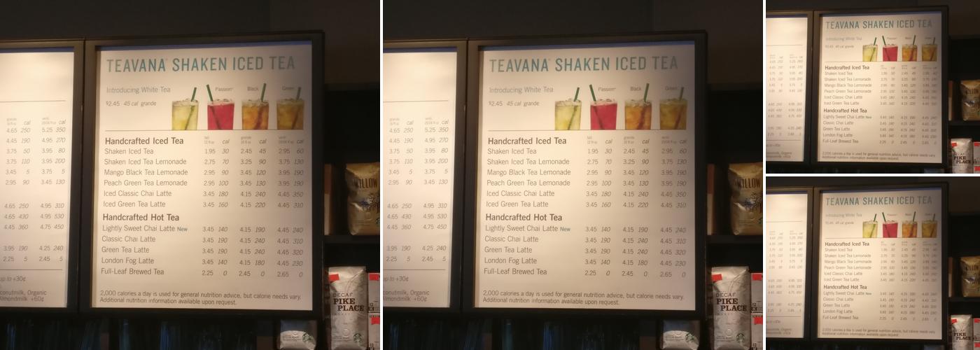 Starbucks Coffee Company Menu