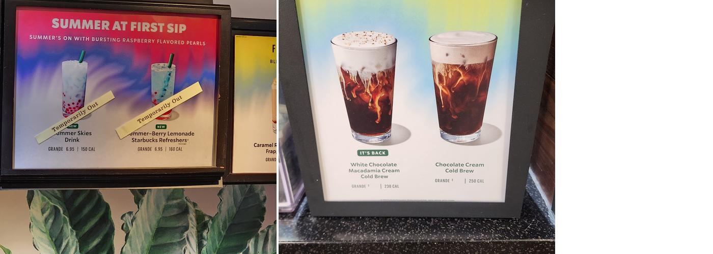 Starbucks Coffee Company Menu