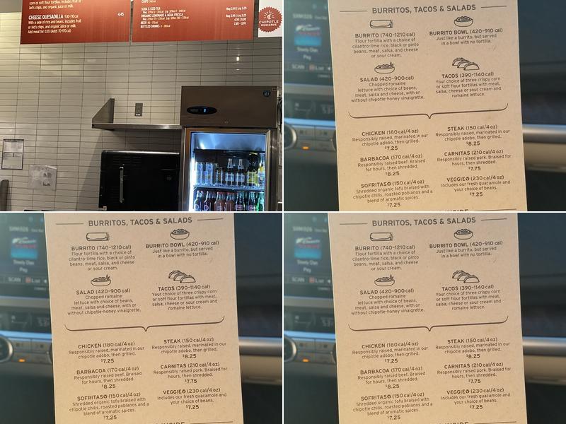 Chipotle Mexican Grill Menu