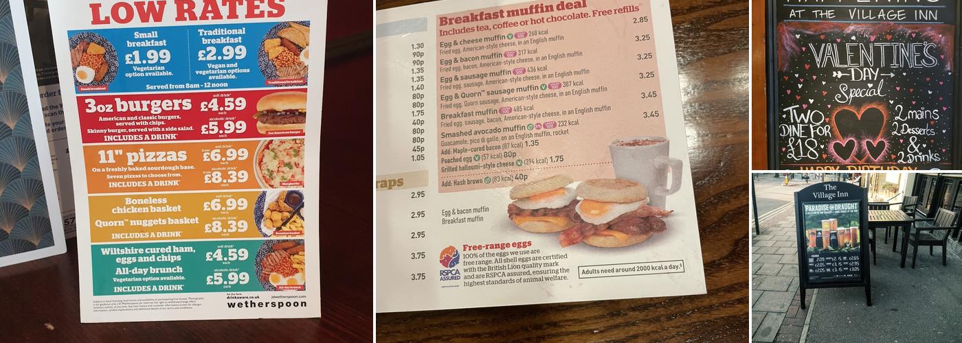The Village Inn - JD Wetherspoon Menu