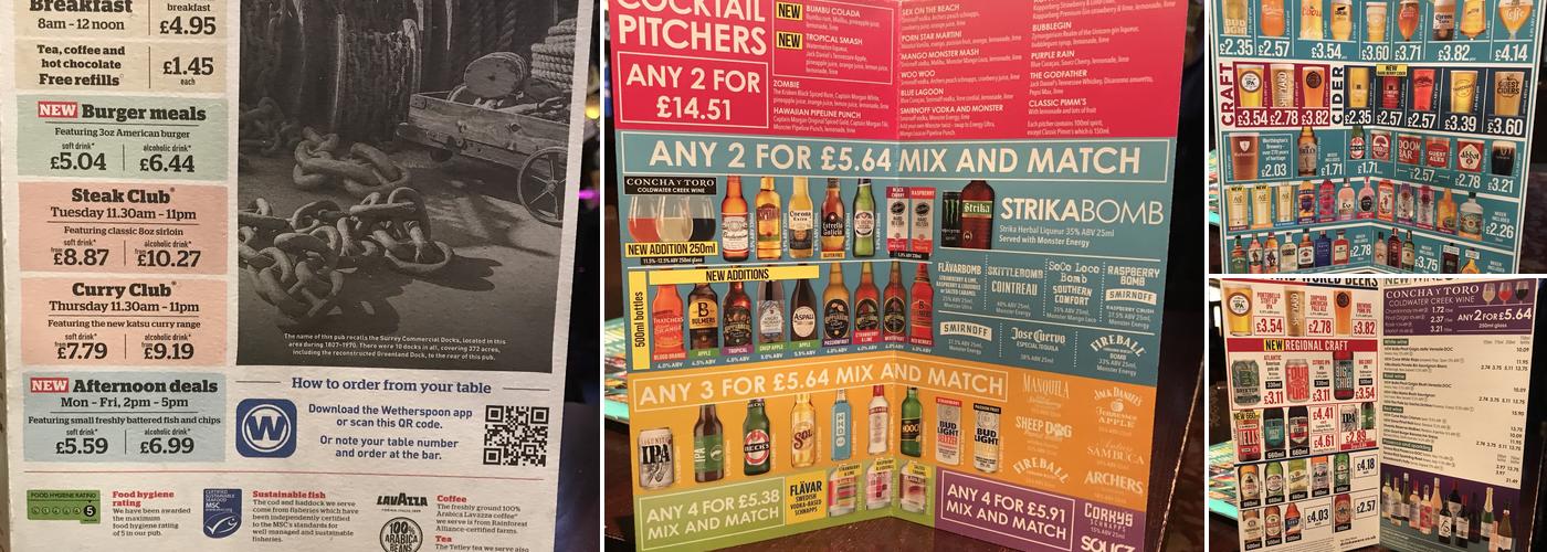 The Surrey Docks - JD Wetherspoon Menu